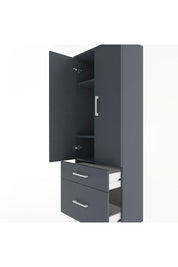Arges Dolap 3 Raflı 2 Çekmeceli 2 Kapaklı 60x30x163 Antrasit-Antrasit