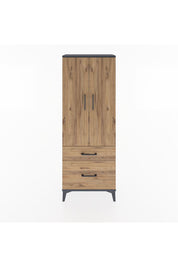 Arges Dolap 3 Raflı 2 Çekmeceli 2 Kapaklı 60x30x163 Antrasit-Çam