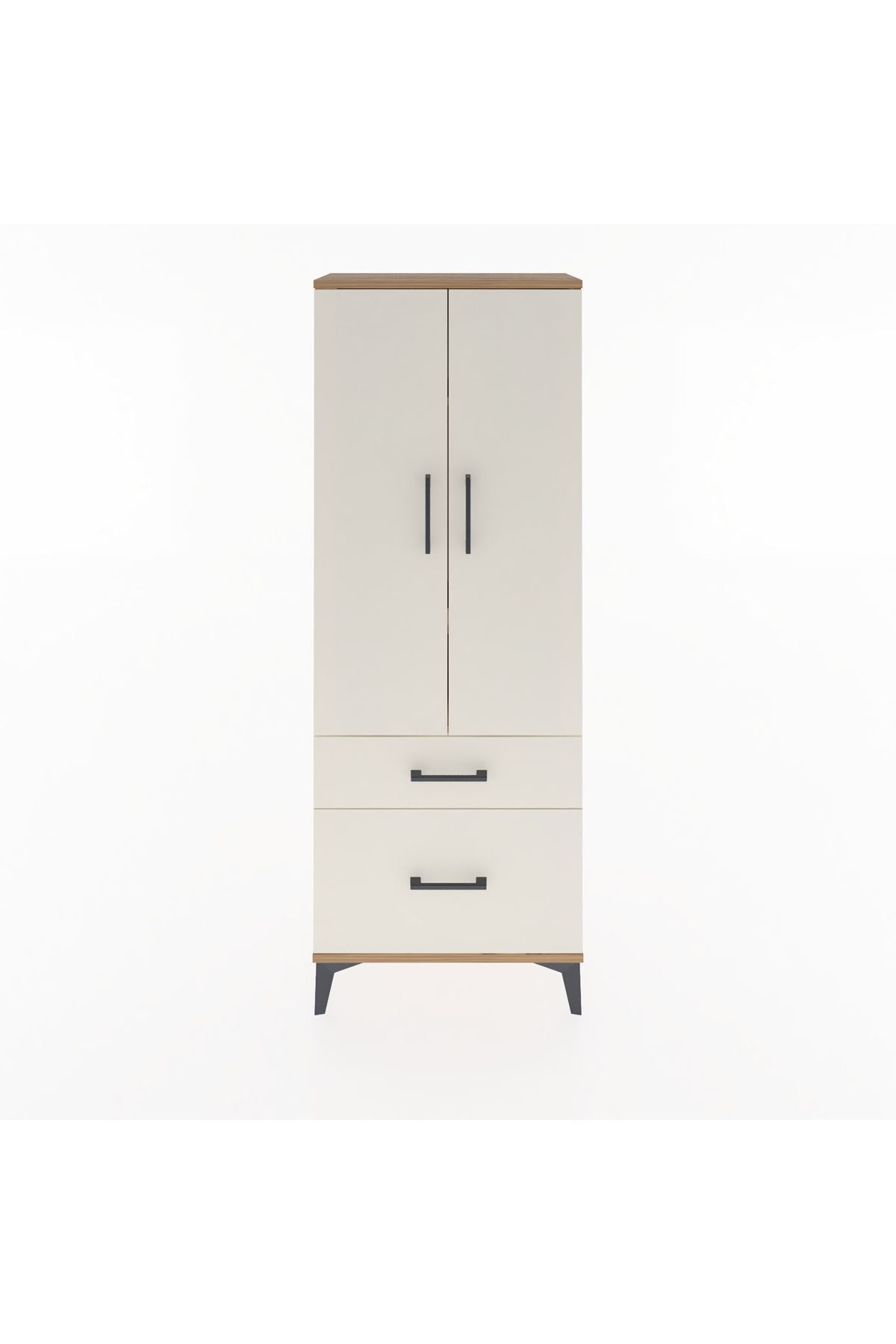 Arges Dolap 3 Raflı 2 Çekmeceli 2 Kapaklı 60x30x163 Çam-Aytaşı