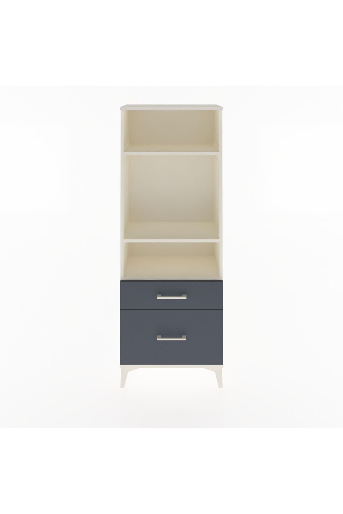 Arges Dolap 3 Raflı 2 Çekmeceli 60x30x163 Aytaşı-Antrasit