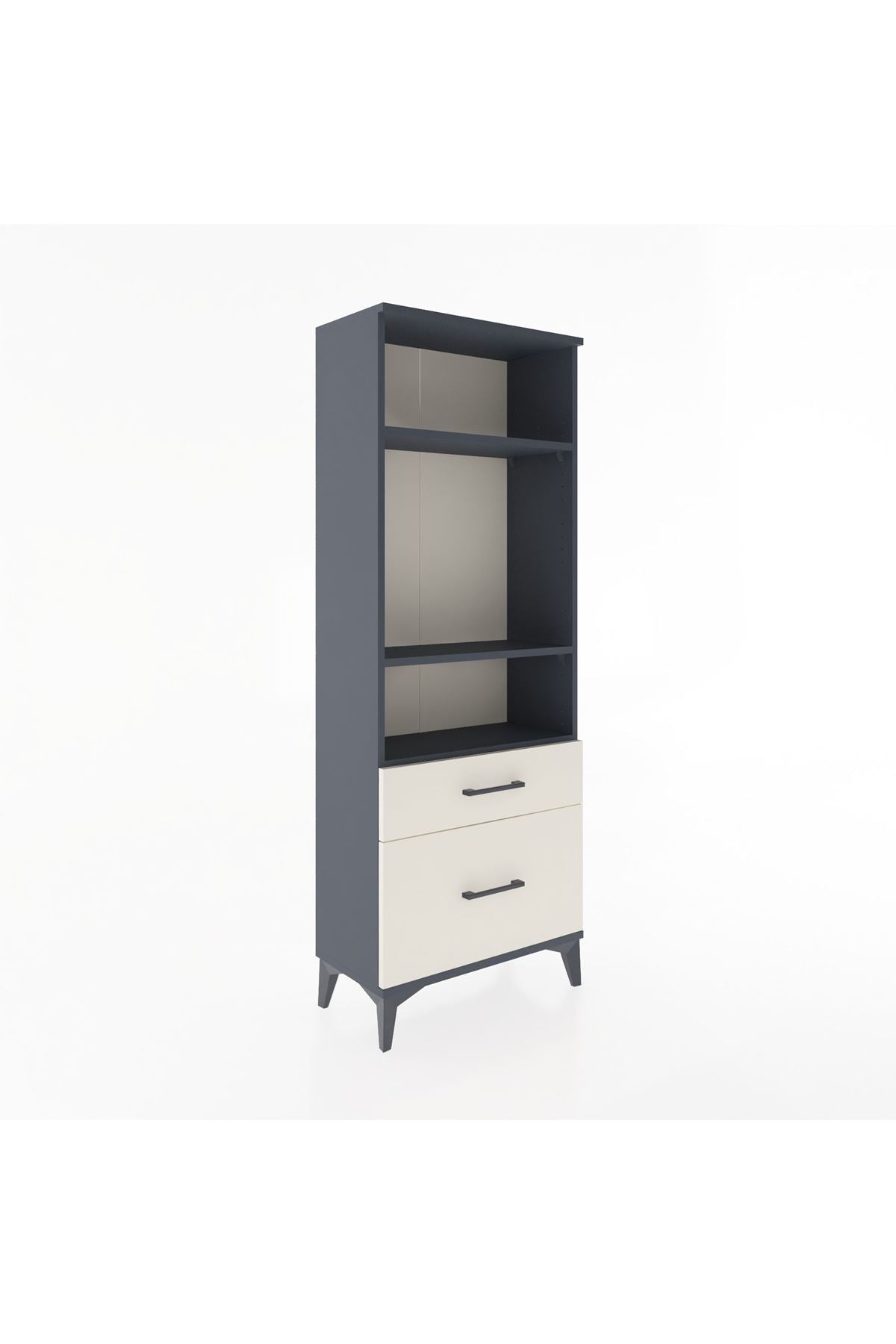 Arges Dolap 3 Raflı 2 Çekmeceli 60x30x163 Antrasit-Aytaşı