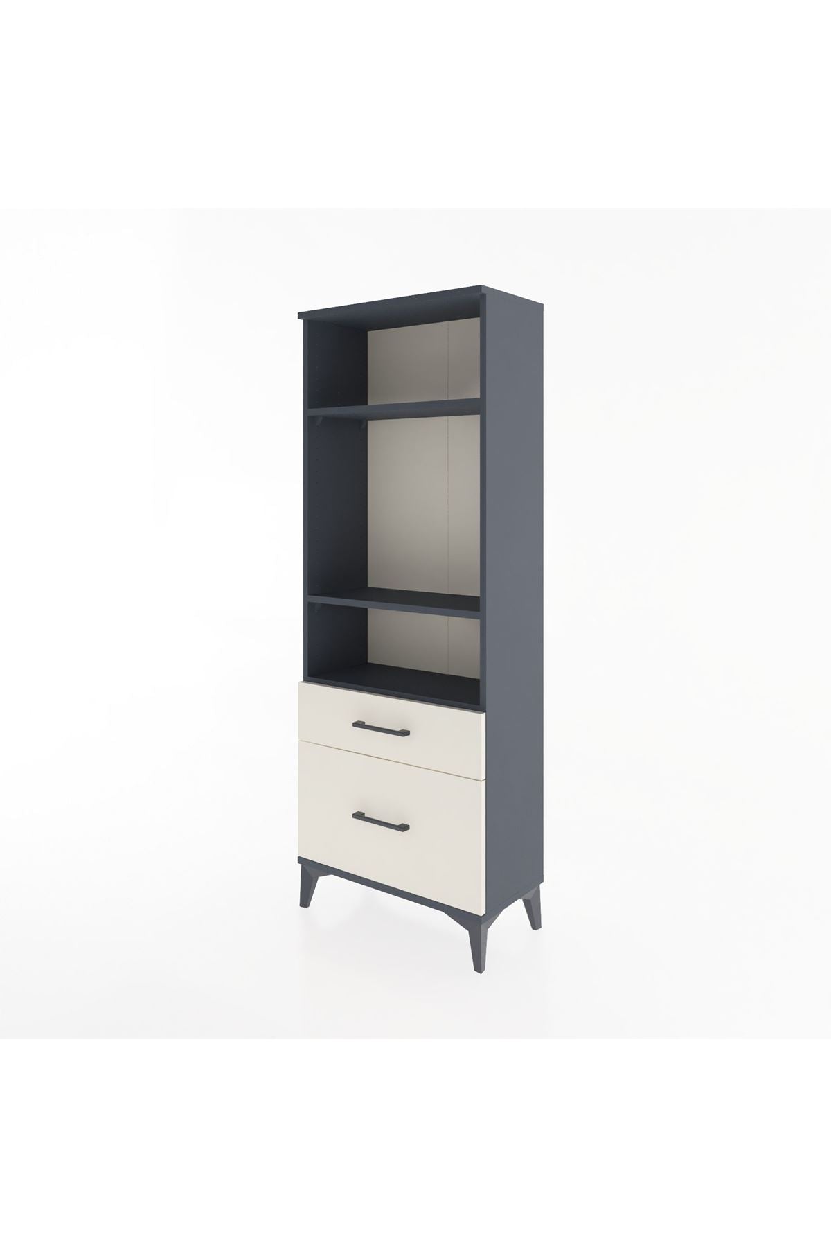 Arges Dolap 3 Raflı 2 Çekmeceli 60x30x163 Antrasit-Aytaşı