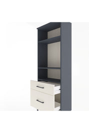 Arges Dolap 3 Raflı 2 Çekmeceli 60x30x163 Antrasit-Aytaşı