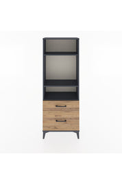 Arges Dolap 3 Raflı 2 Çekmeceli 60x30x163 Antrasit-Çam