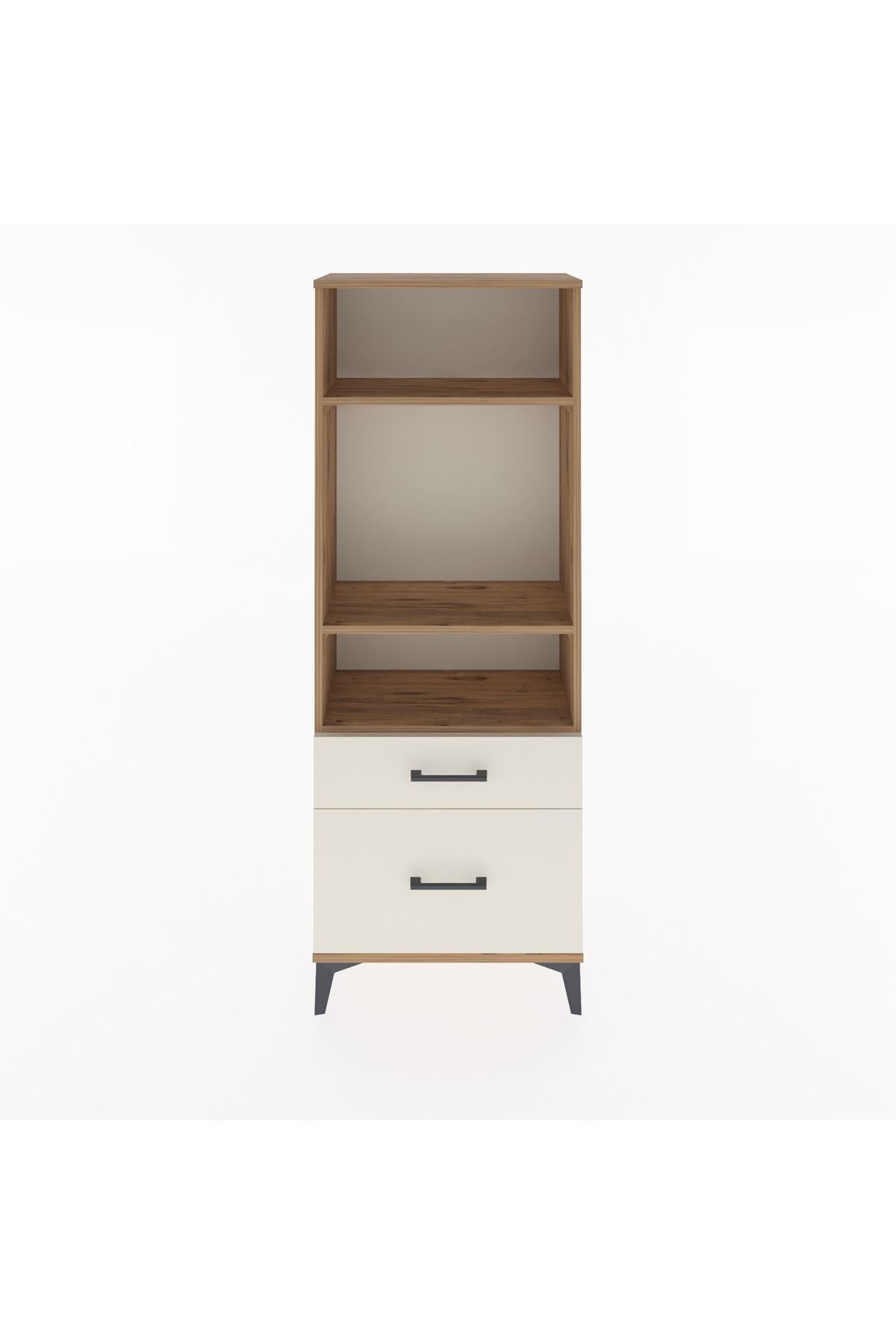 Arges Dolap 3 Raflı 2 Çekmeceli 60x30x163 Çam-Aytaşı