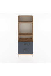 Arges Dolap 3 Raflı 2 Çekmeceli 60x30x163 Çam-Antrasit