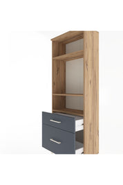 Arges Dolap 3 Raflı 2 Çekmeceli 60x30x163 Çam-Antrasit