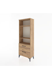 Arges Dolap 3 Raflı 2 Çekmeceli 60x30x163 Çam-Çam