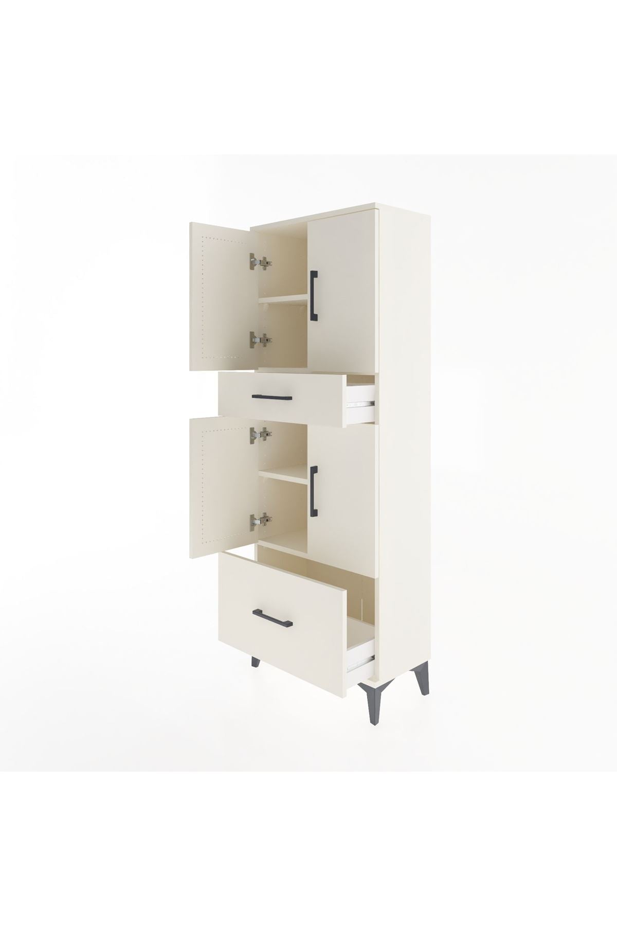 Arges Dolap 4 Raflı 2 Çekmeceli 4 Kapaklı 60x30x163 Aytaşı-Aytaşı