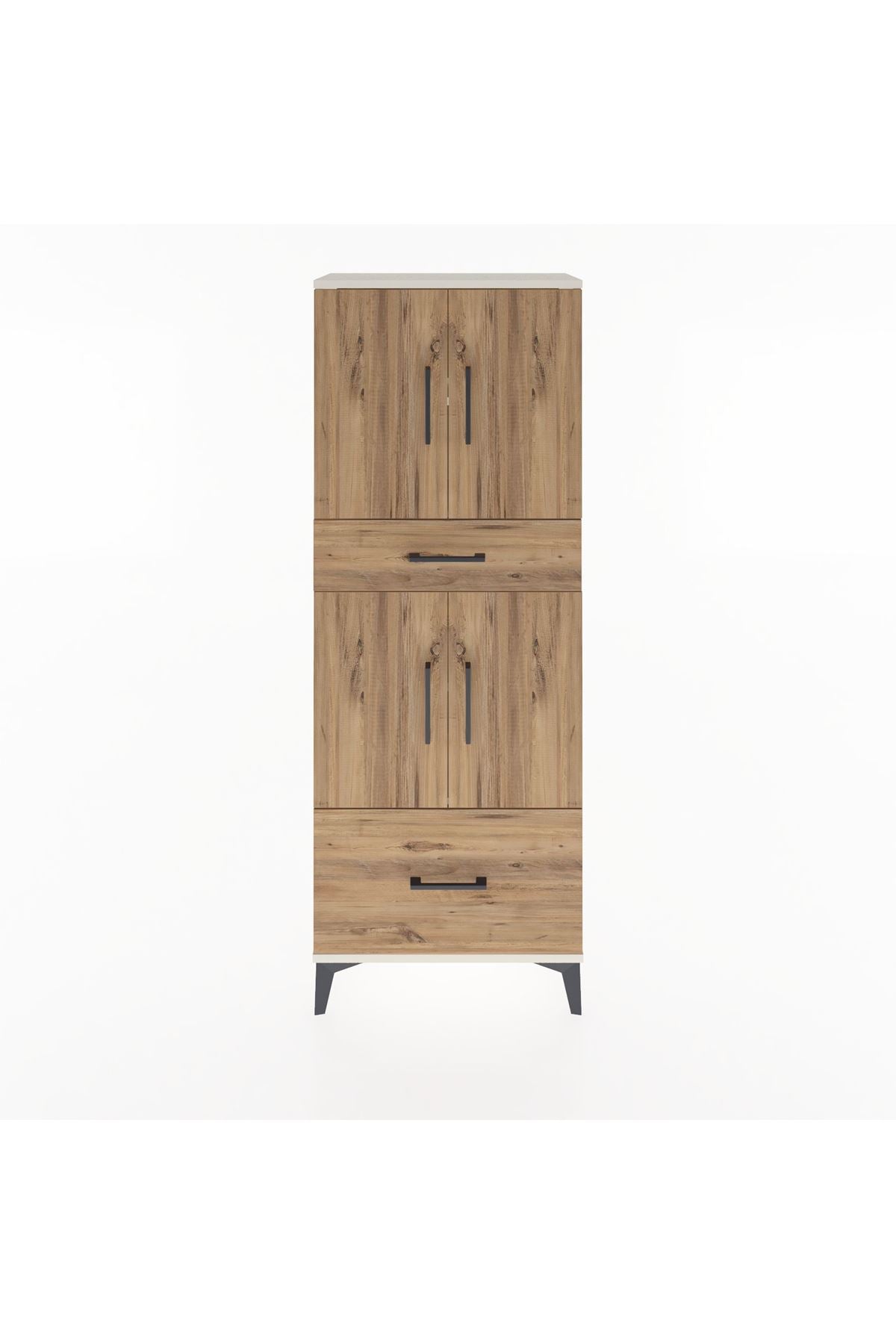 Arges Dolap 4 Raflı 2 Çekmeceli 4 Kapaklı 60x30x163 Aytaşı-Çam