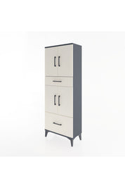 Arges Dolap 4 Raflı 2 Çekmeceli 4 Kapaklı 60x30x163 Antrasit-Aytaşı