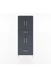 Arges Dolap 4 Raflı 2 Çekmeceli 4 Kapaklı 60x30x163 Antrasit-Antrasit