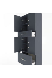 Arges Dolap 4 Raflı 2 Çekmeceli 4 Kapaklı 60x30x163 Antrasit-Antrasit