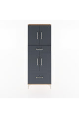 Arges Dolap 4 Raflı 2 Çekmeceli 4 Kapaklı 60x30x163