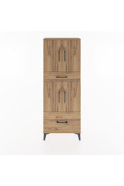Arges Dolap 4 Raflı 2 Çekmeceli 4 Kapaklı 60x30x163 Çam-Çam