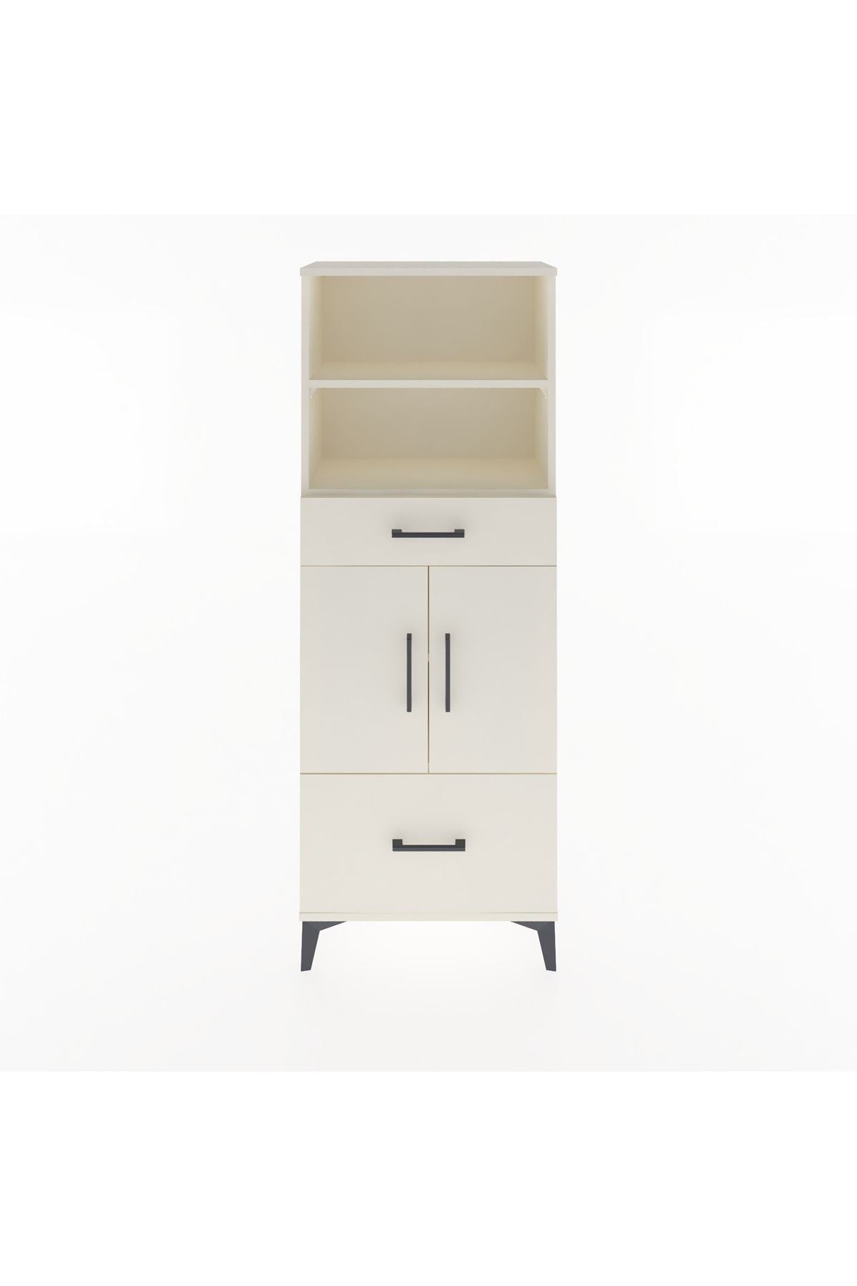 Arges Dolap 4 Raflı 2 Çekmeceli 2 Kapaklı 60x30x163 Aytaşı-Aytaşı