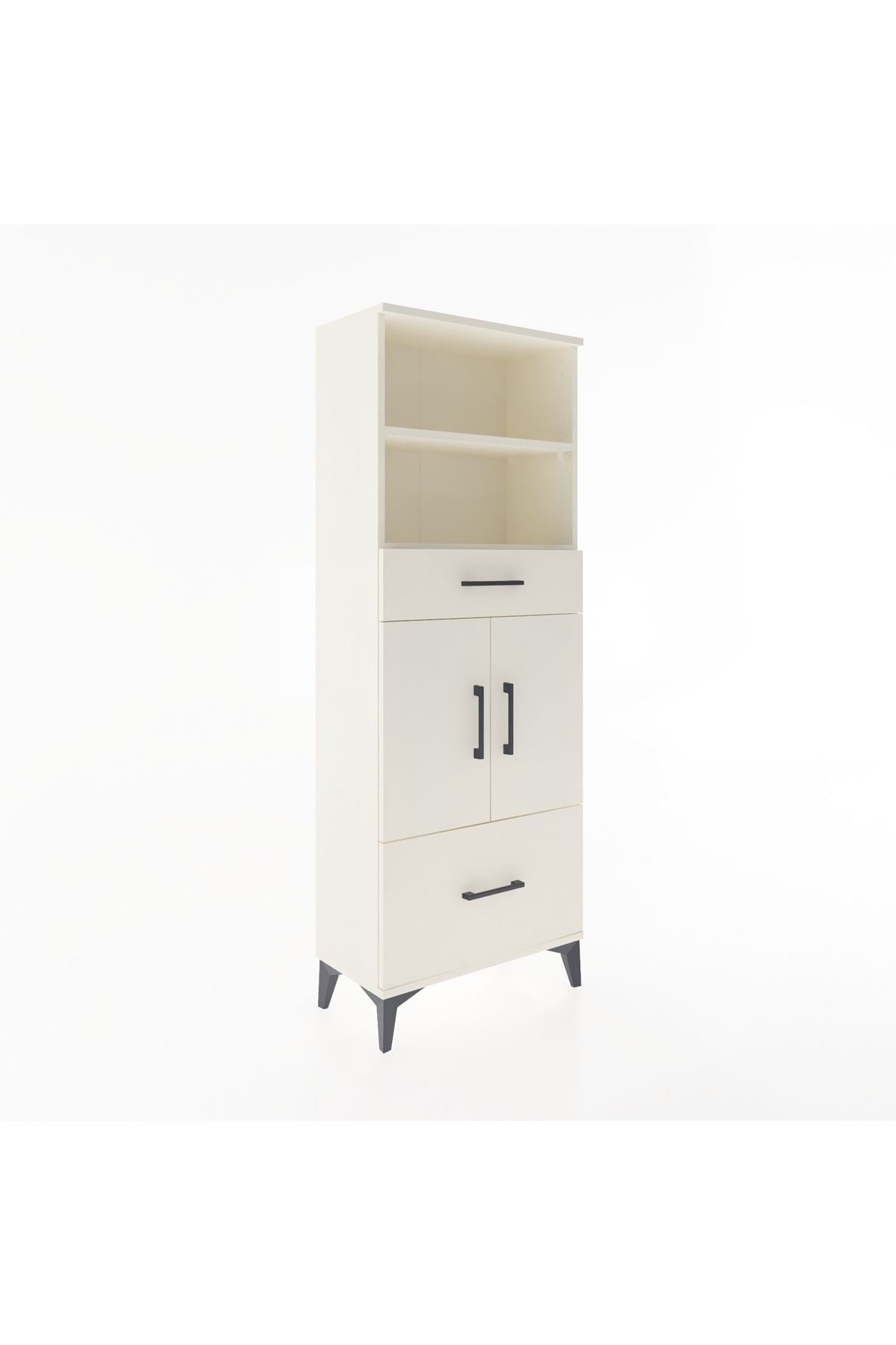 Arges Dolap 4 Raflı 2 Çekmeceli 2 Kapaklı 60x30x163 Aytaşı-Aytaşı