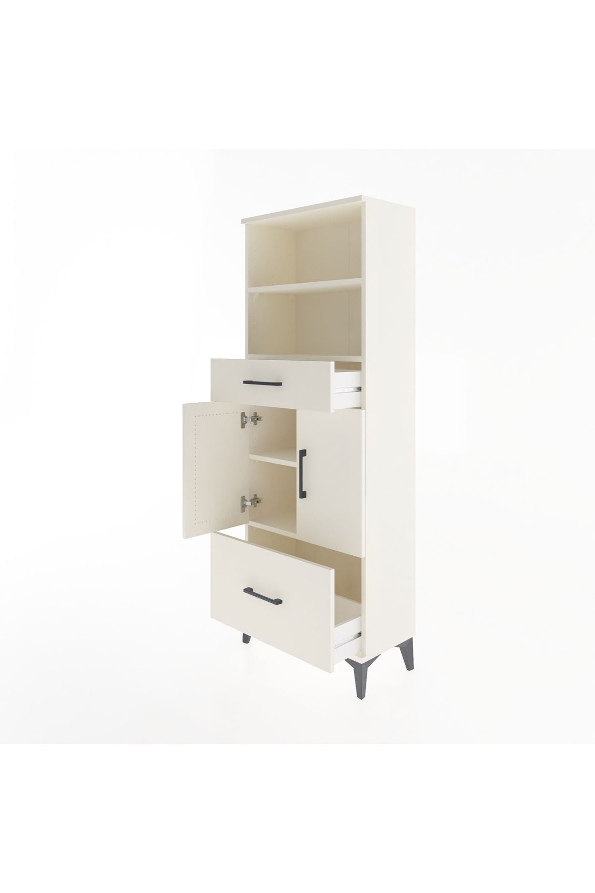 Arges Dolap 4 Raflı 2 Çekmeceli 2 Kapaklı 60x30x163 Aytaşı-Aytaşı