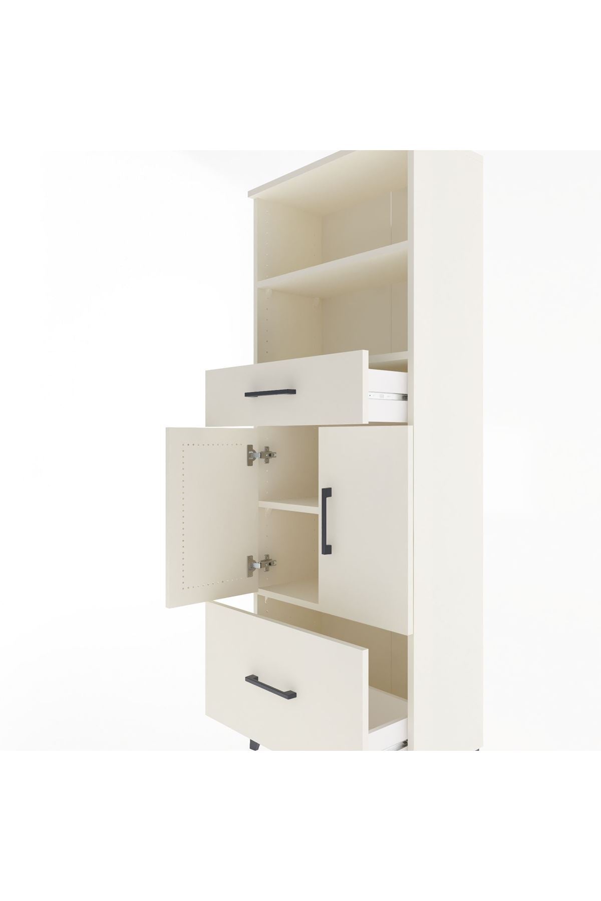 Arges Dolap 4 Raflı 2 Çekmeceli 2 Kapaklı 60x30x163 Aytaşı-Aytaşı