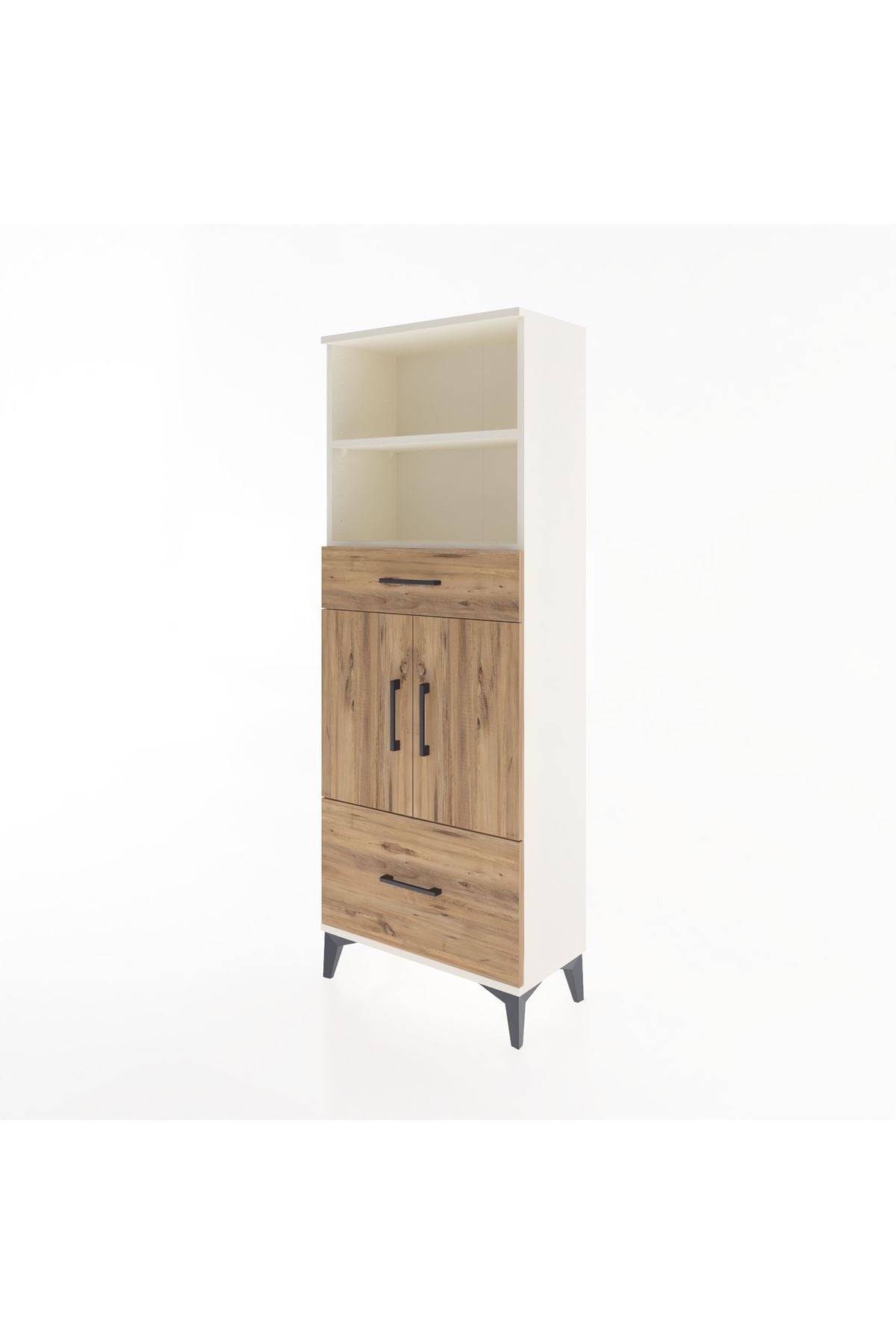 Arges Dolap 4 Raflı 2 Çekmeceli 2 Kapaklı 60x30x163 Aytaşı-Çam