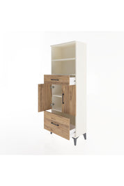 Arges Dolap 4 Raflı 2 Çekmeceli 2 Kapaklı 60x30x163 Aytaşı-Çam