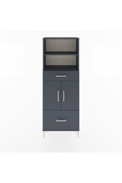 Arges Dolap 4 Raflı 2 Çekmeceli 2 Kapaklı 60x30x163 Antrasit-Antrasit