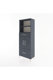 Arges Dolap 4 Raflı 2 Çekmeceli 2 Kapaklı 60x30x163 Antrasit-Antrasit