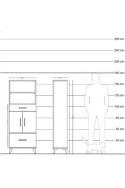 Arges Dolap 4 Raflı 2 Çekmeceli 2 Kapaklı 60x30x163 Antrasit-Çam