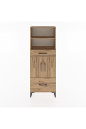 Arges Dolap 4 Raflı 2 Çekmeceli 2 Kapaklı 60x30x163 Çam-Çam