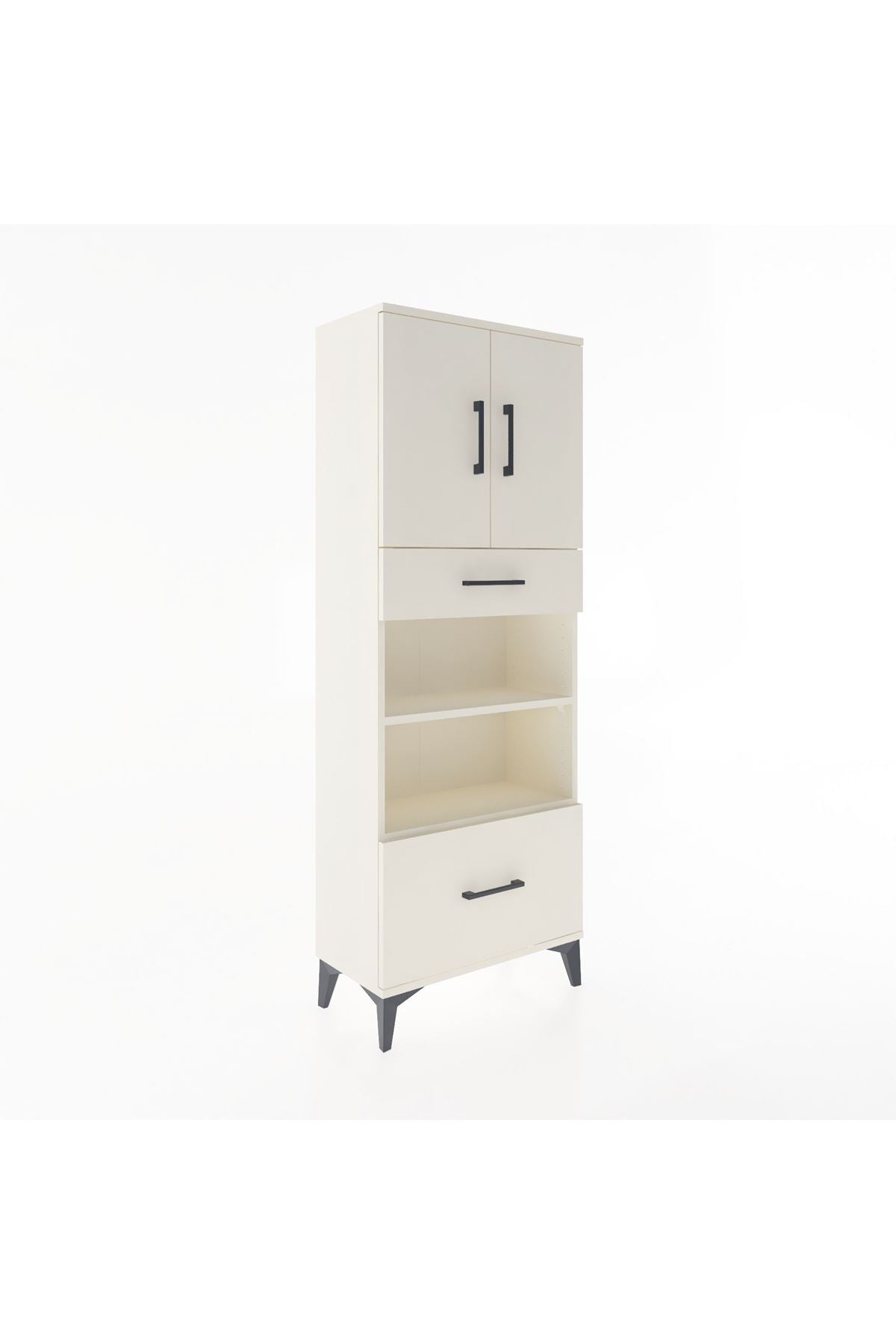 Arges Dolap 4 Raflı 2 Çekmeceli 2 Kapaklı 60x30x163 Aytaşı-Aytaşı