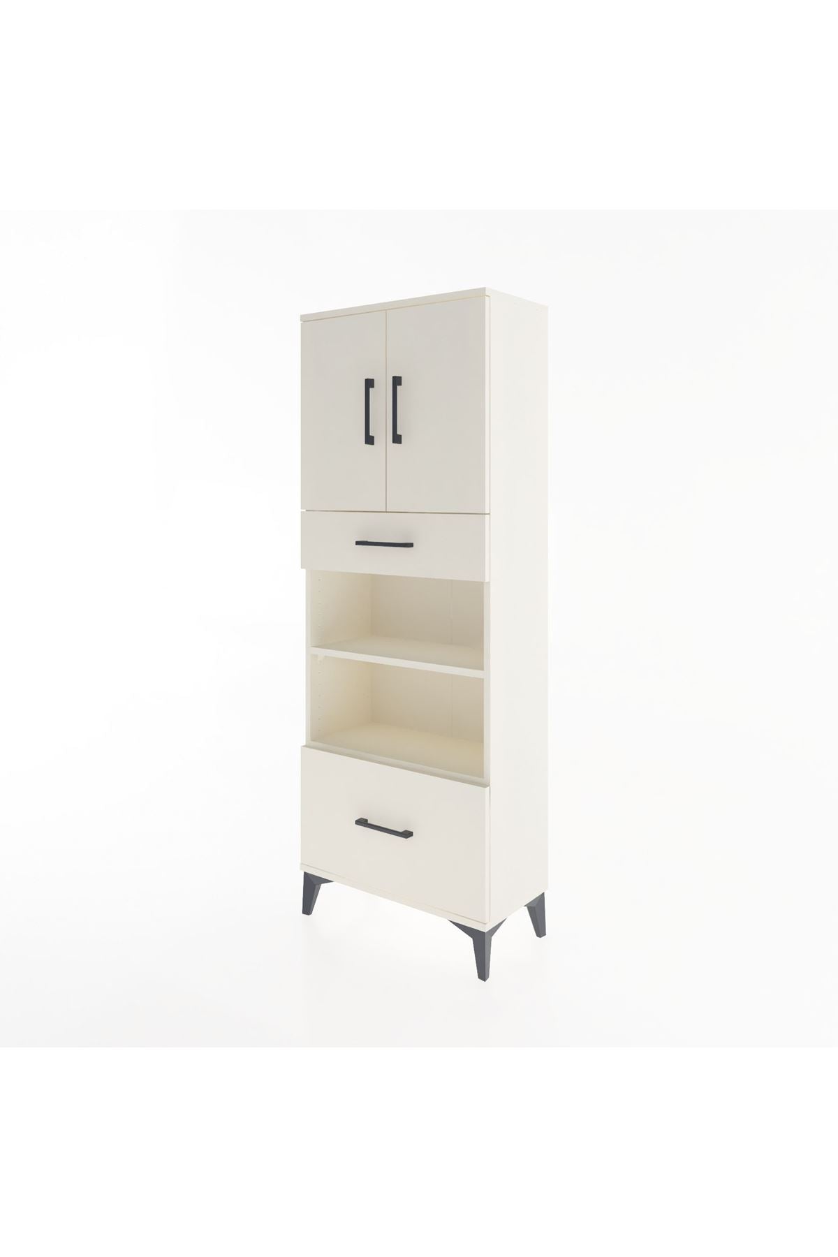 Arges Dolap 4 Raflı 2 Çekmeceli 2 Kapaklı 60x30x163 Aytaşı-Aytaşı