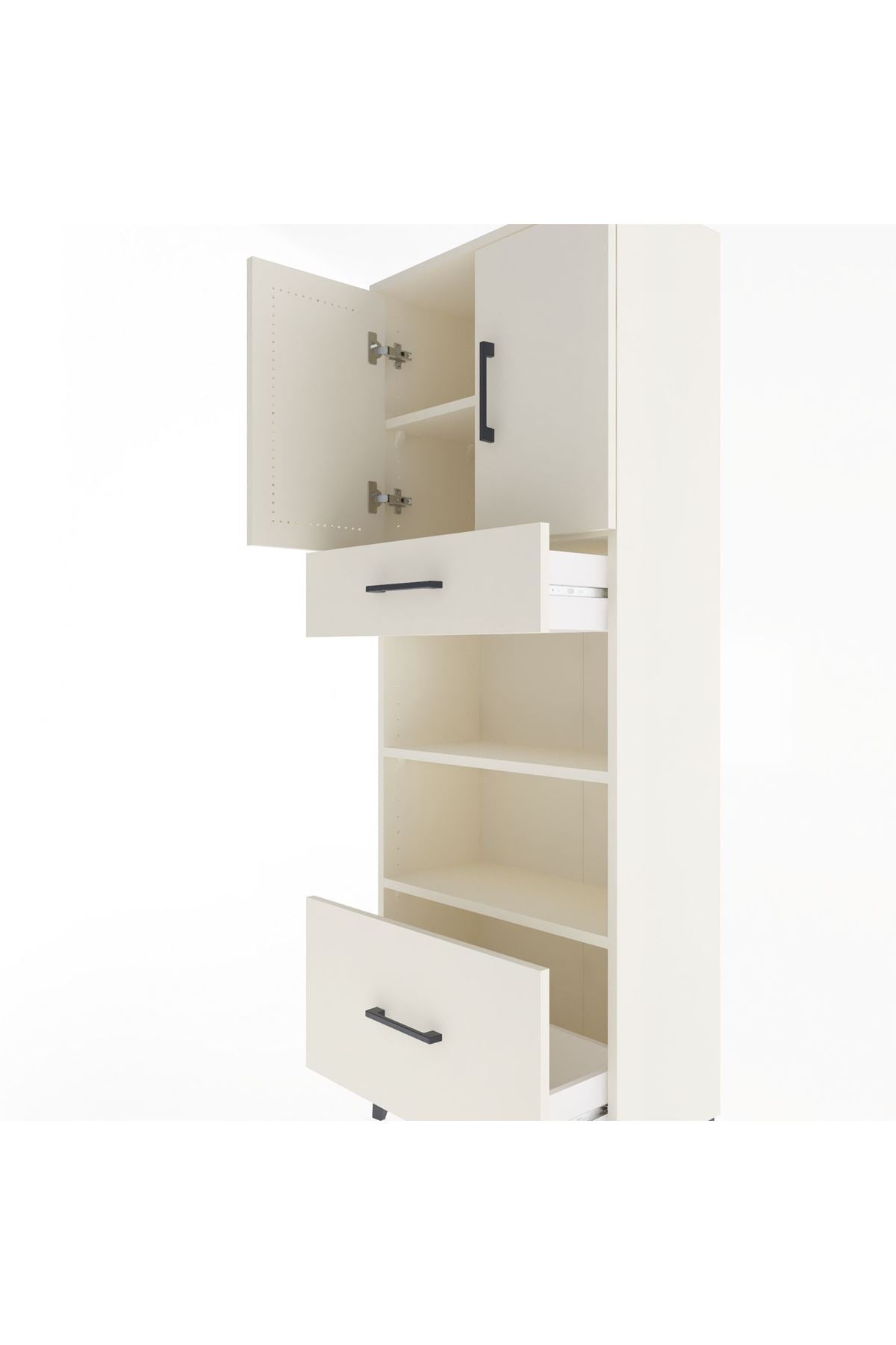 Arges Dolap 4 Raflı 2 Çekmeceli 2 Kapaklı 60x30x163 Aytaşı-Aytaşı