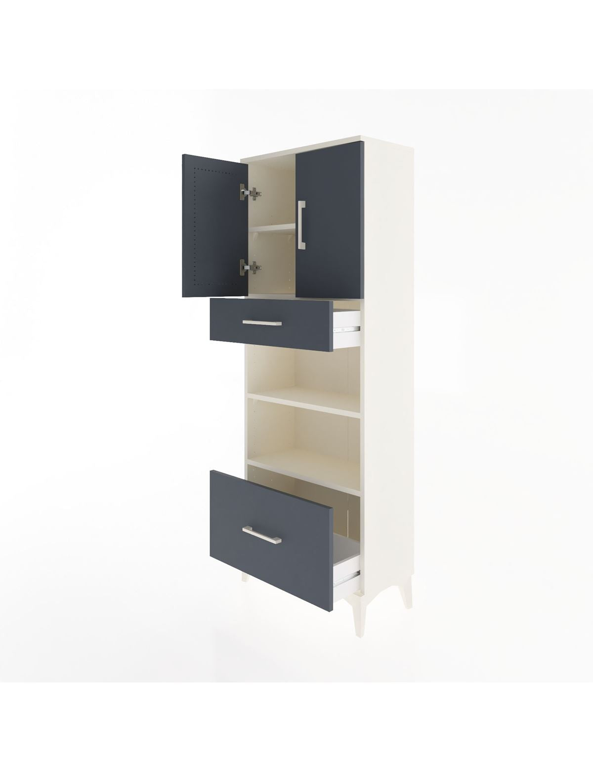 Arges Dolap 4 Raflı 2 Çekmeceli 2 Kapaklı 60x30x163 - S20M017V2A