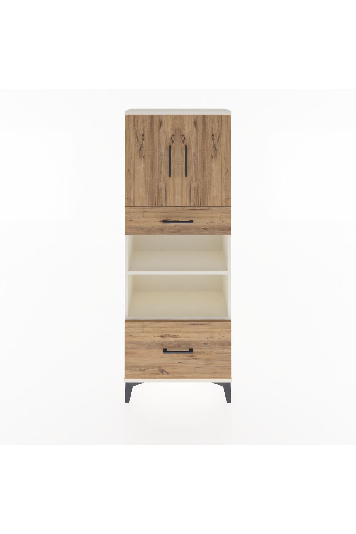 Arges Dolap 4 Raflı 2 Çekmeceli 2 Kapaklı 60x30x163 Aytaşı-Çam