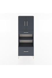 Arges Dolap 4 Raflı 2 Çekmeceli 2 Kapaklı 60x30x163 Antrasit-Antrasit