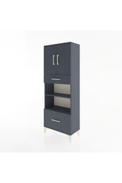 Arges Dolap 4 Raflı 2 Çekmeceli 2 Kapaklı 60x30x163 Antrasit-Antrasit