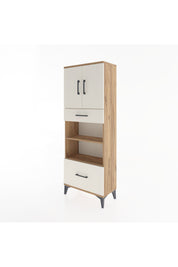 Arges Dolap 4 Raflı 2 Çekmeceli 2 Kapaklı 60x30x163 Çam-Aytaşı