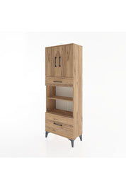 Arges Dolap 4 Raflı 2 Çekmeceli 2 Kapaklı 60x30x163 Çam-Çam