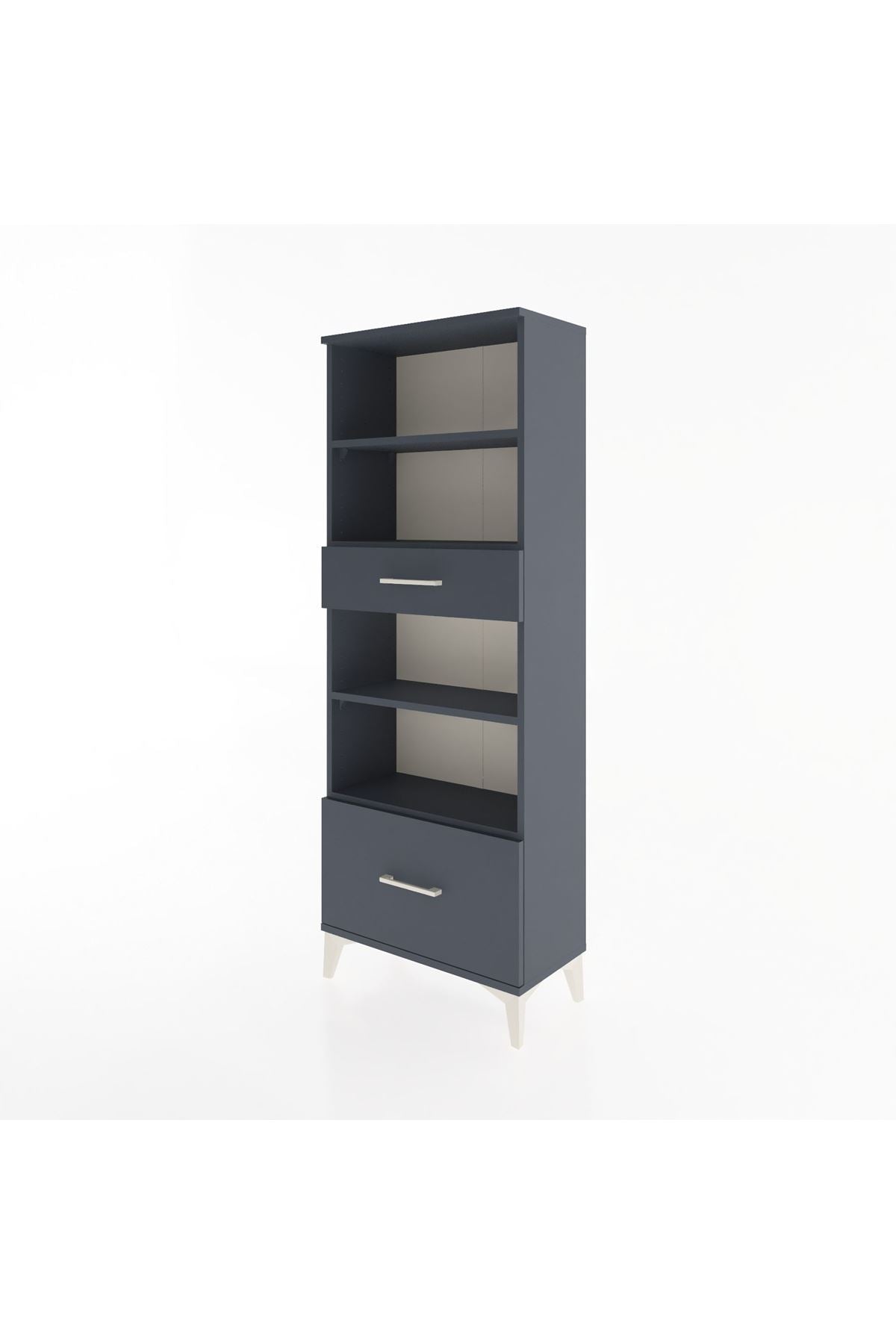 Arges Dolap 4 Raflı 2 Çekmeceli 60x30x163 Antrasit-Antrasit