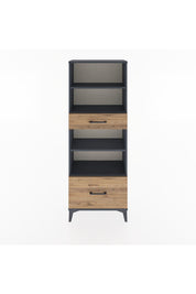 Arges Dolap 4 Raflı 2 Çekmeceli 60x30x163 Antrasit-Çam