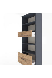 Arges Dolap 4 Raflı 2 Çekmeceli 60x30x163 Antrasit-Çam