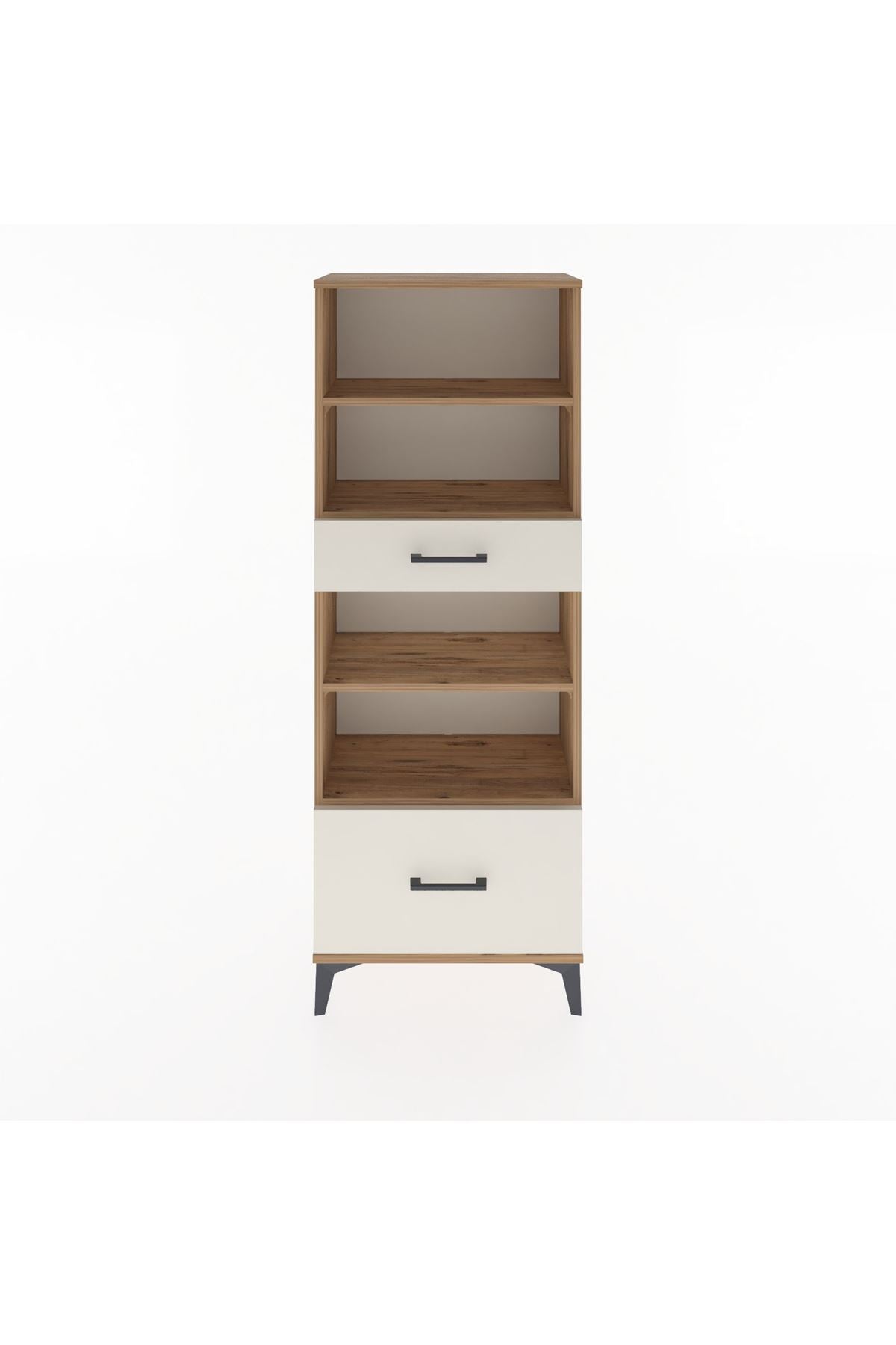 Arges Dolap 4 Raflı 2 Çekmeceli 60x30x163 Çam-Aytaşı