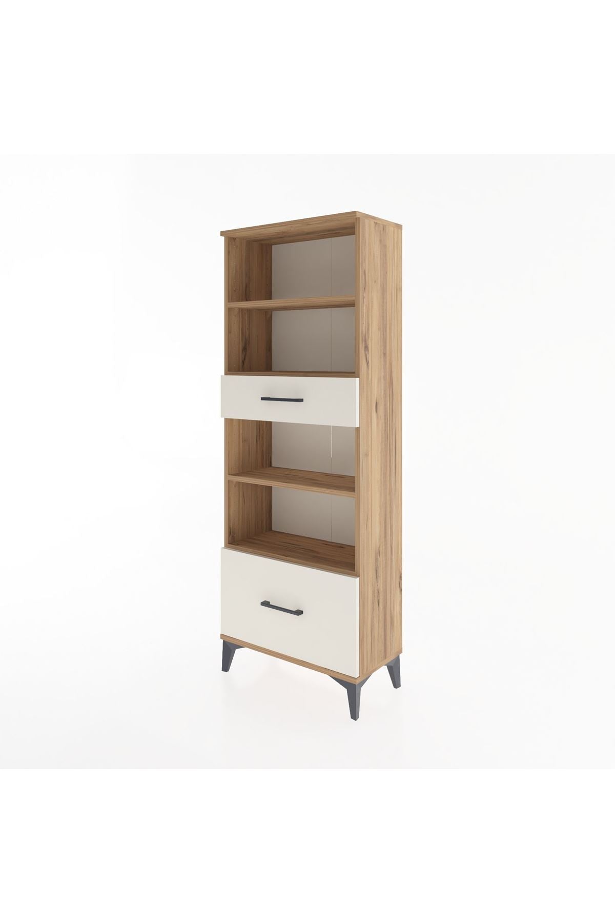 Arges Dolap 4 Raflı 2 Çekmeceli 60x30x163 Çam-Aytaşı