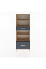 Arges Dolap 4 Raflı 2 Çekmeceli 60x30x163 Çam-Antrasit