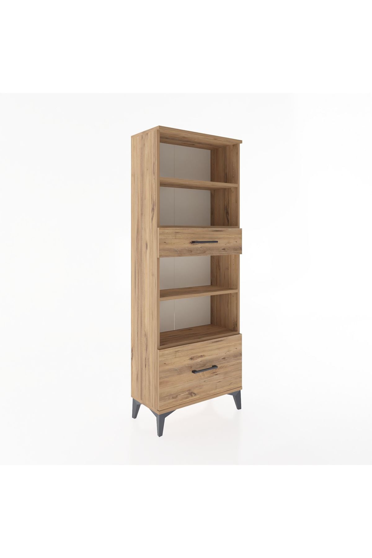 Arges Dolap 4 Raflı 2 Çekmeceli 60x30x163 Çam-Çam