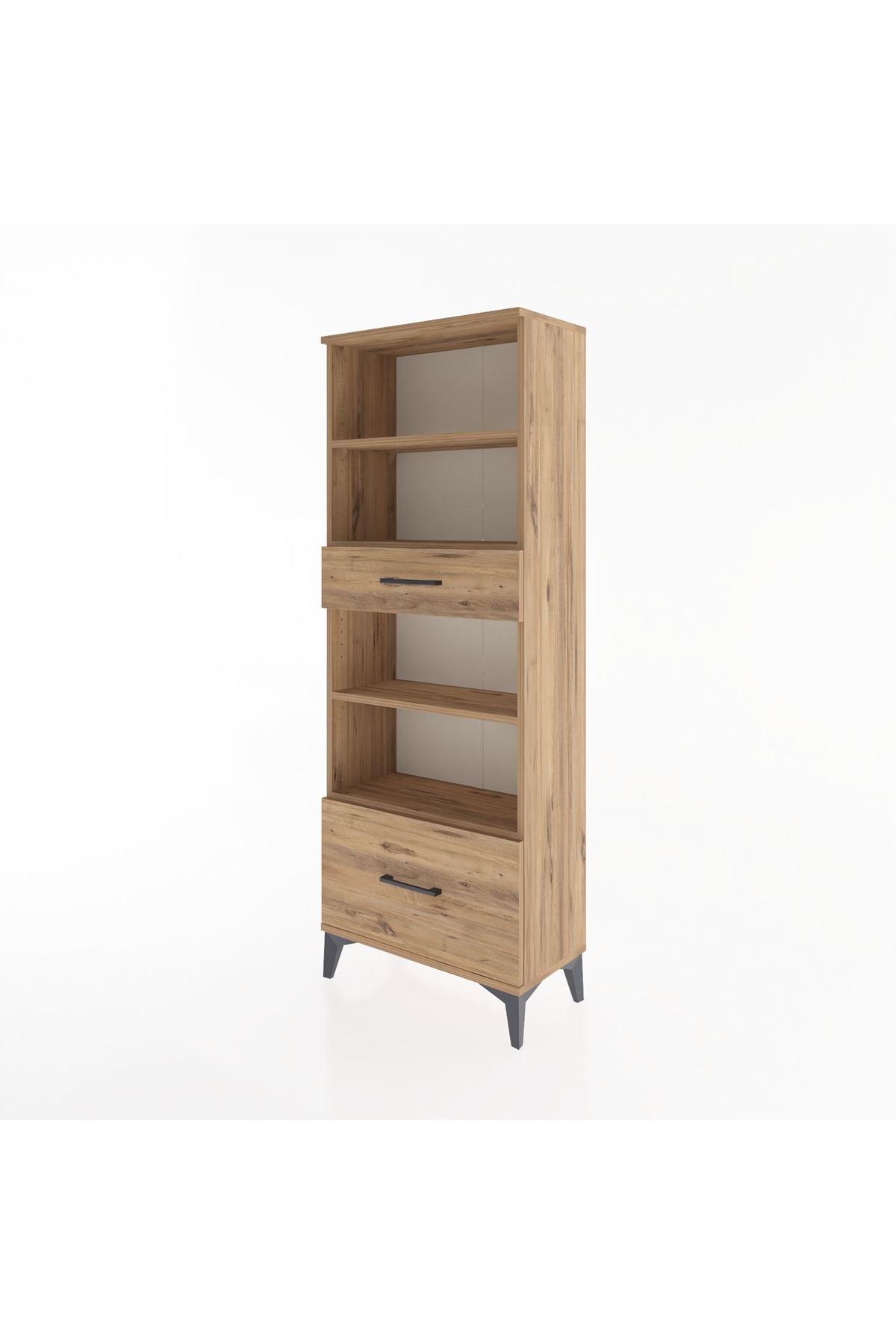 Arges Dolap 4 Raflı 2 Çekmeceli 60x30x163 Çam-Çam