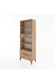 Arges Dolap 4 Raflı 2 Çekmeceli 60x30x163 Çam-Çam