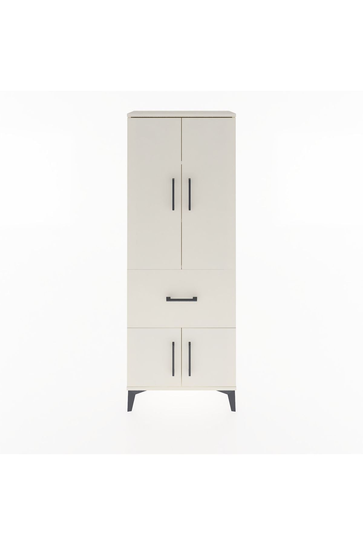 Arges Dolap 3 Raflı Tek Çekmeceli 4 Kapaklı 60x30x163 Aytaşı-Aytaşı