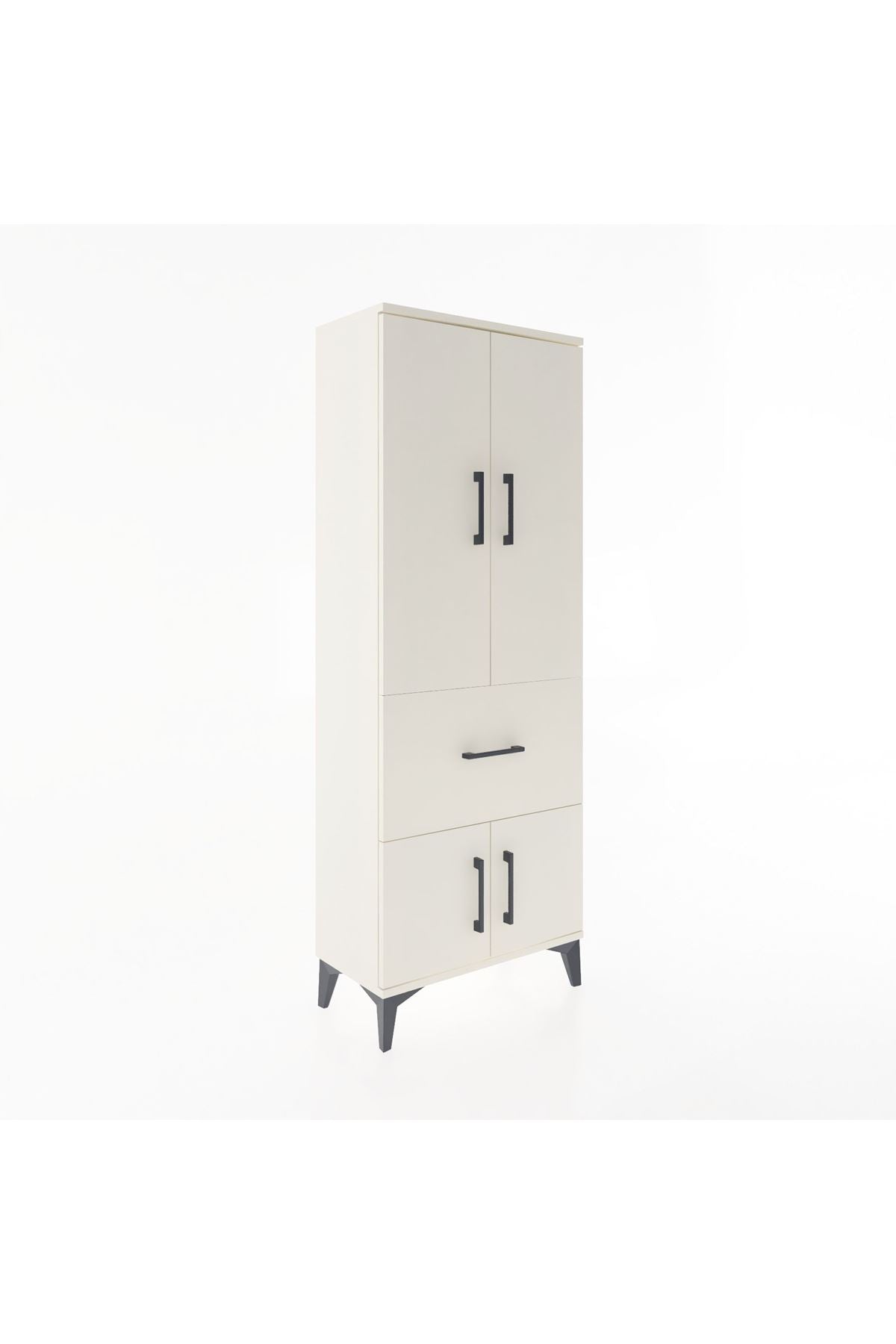 Arges Dolap 3 Raflı Tek Çekmeceli 4 Kapaklı 60x30x163 Aytaşı-Aytaşı