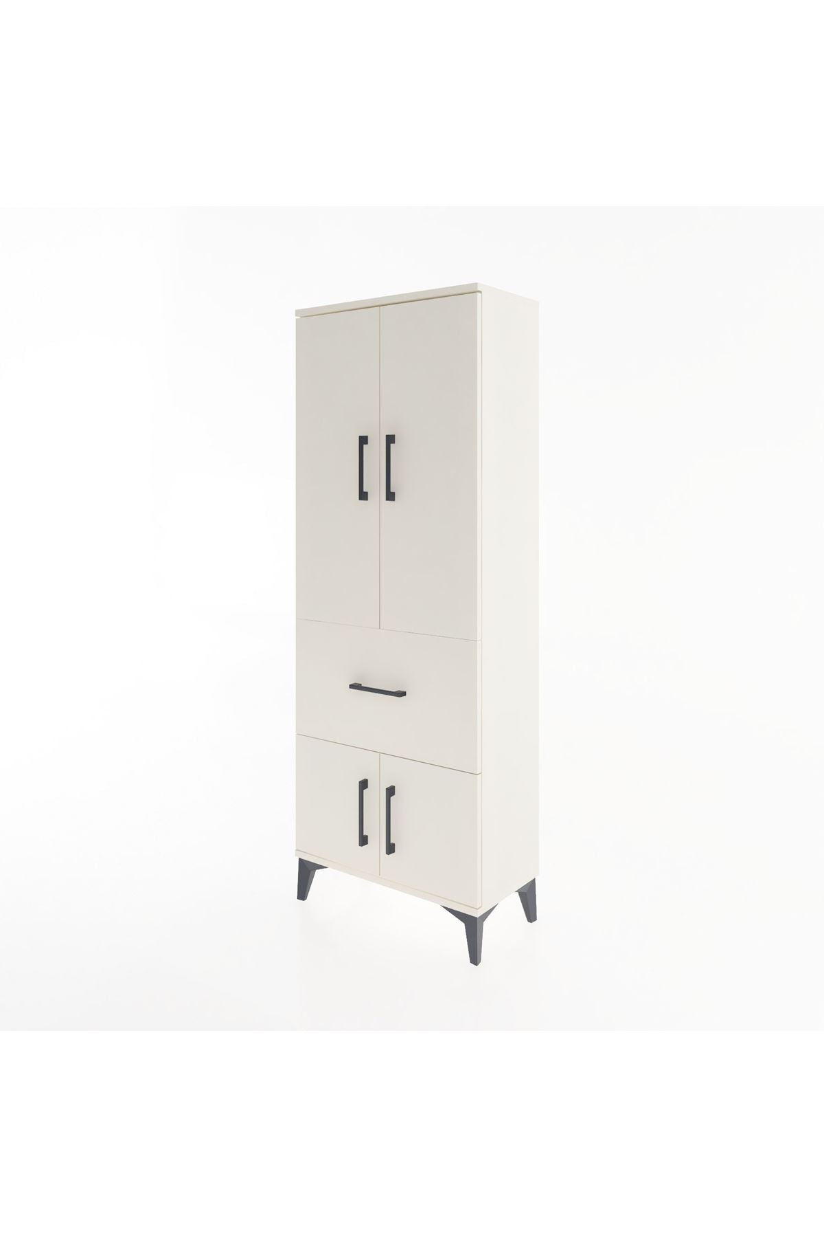 Arges Dolap 3 Raflı Tek Çekmeceli 4 Kapaklı 60x30x163 Aytaşı-Aytaşı